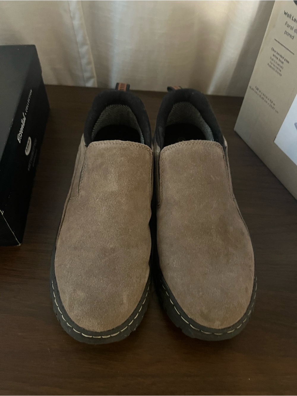 Khombu Men's Taupe Suede Slip-On Loafers